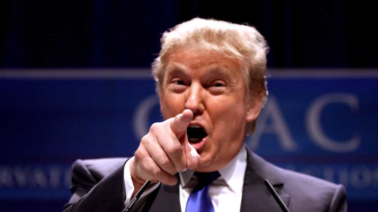 Donald Trump speaking & pointing finger at CPAC 2011 in Washington, D.C.