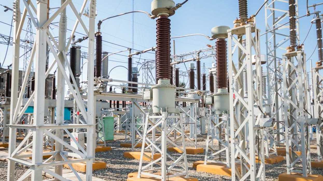 Electrical sub-station as part of the transmission grid