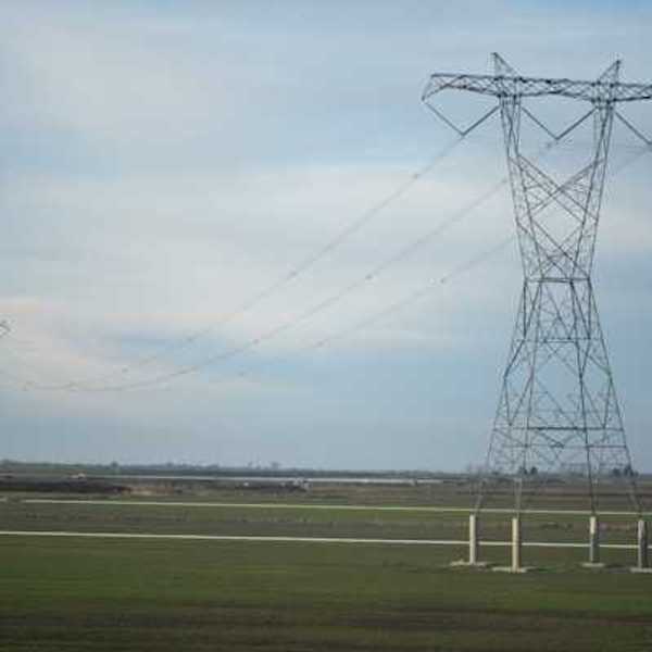 Electricity towers stretching into the distance