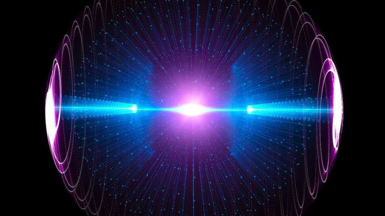 Energy sphere with glowing core illustrative of nuclear fusion