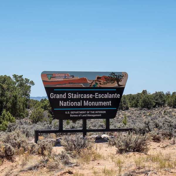 Entrance sign to Grand Staircase-Escalante National Monument, U.S. Department of the Interior, Bureau of Land Management