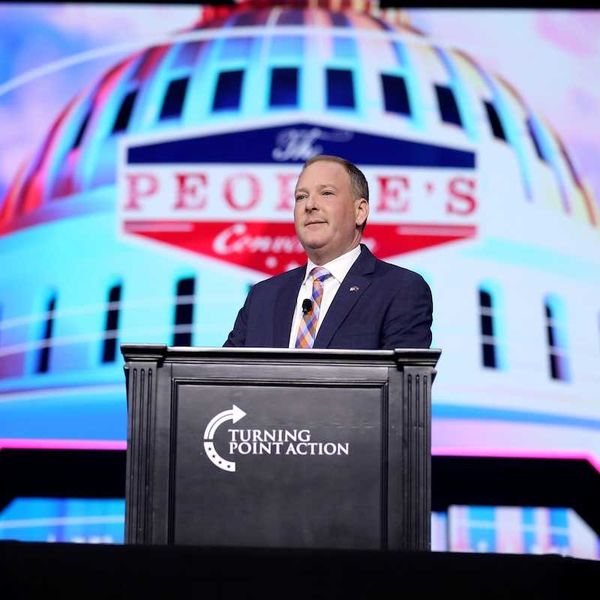 EPA administrator Lee Zeldin speaking with attendees at The People's Convention at Huntington Place in Detroit, Michigan.