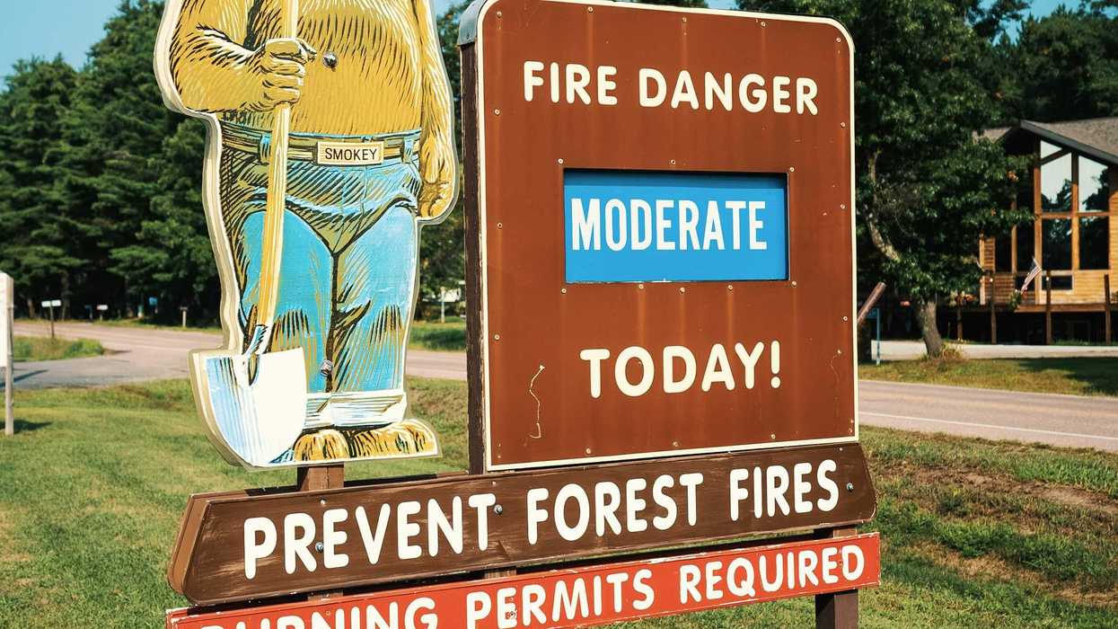fire danger moderate today signage