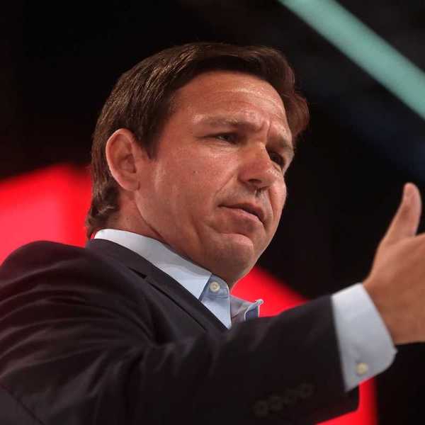Florida Governor Ron DeSantis speaking with attendees at the 2021 Student Action Summit hosted by Turning Point USA