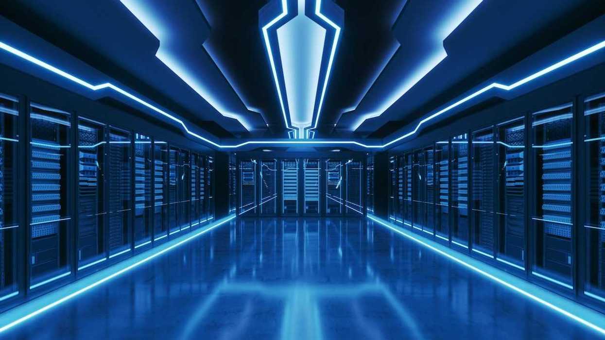 Futuristic depiction of massive dat center electronics