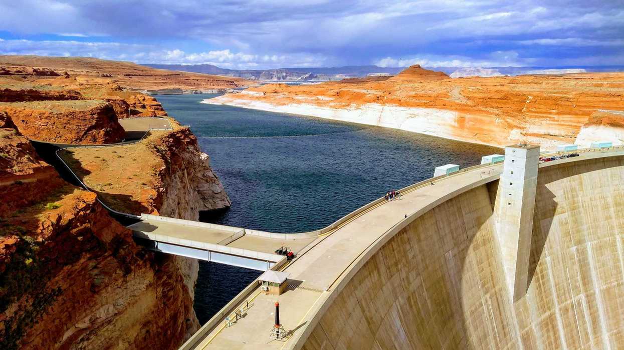 Glen Canyon Dam and Lake Powell red rocks.