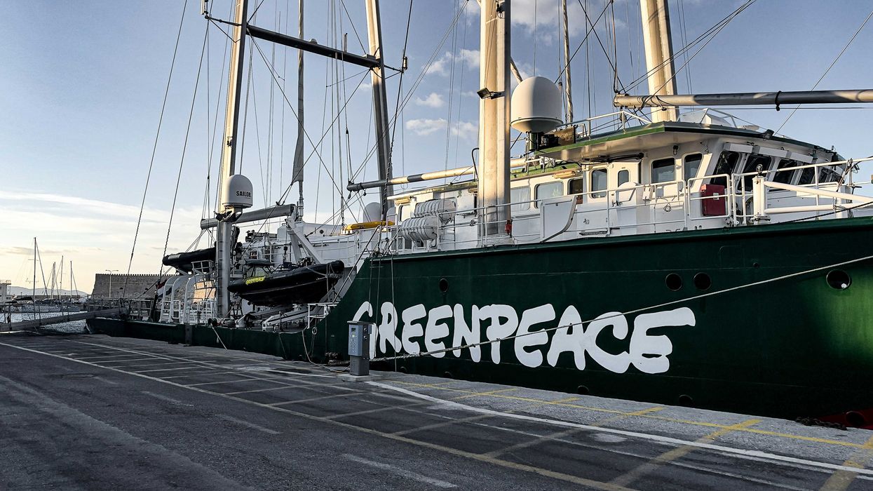 Greenpeace ship in port.