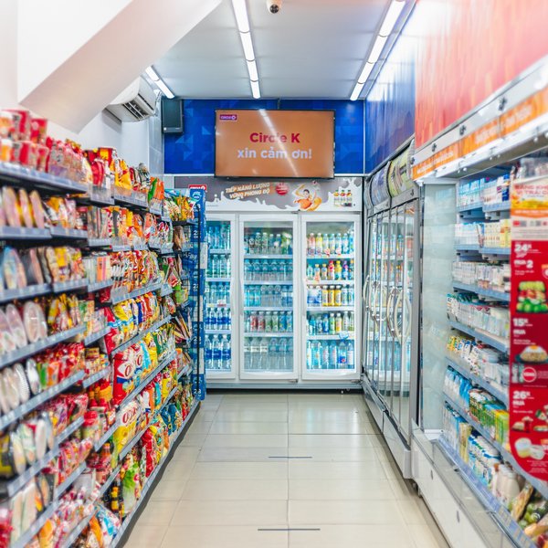 Grocery store full of packaged food