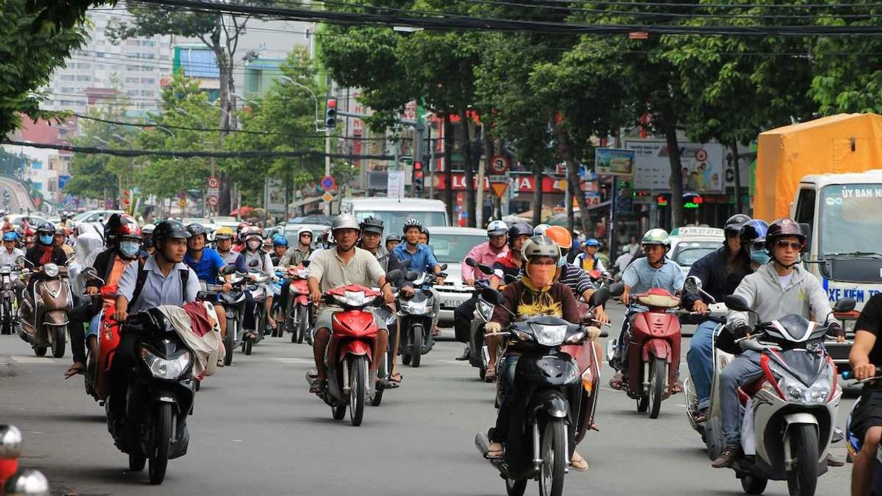 Heavily-trafficked Vietnam street