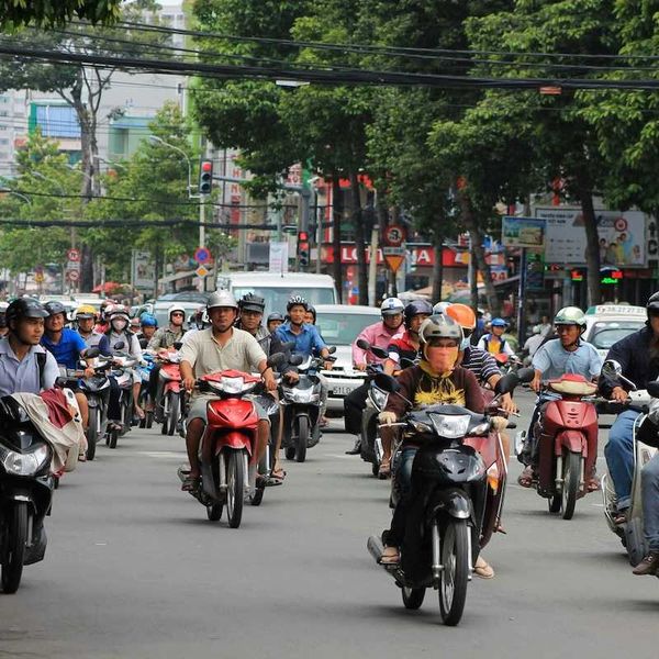 Heavily-trafficked Vietnam street