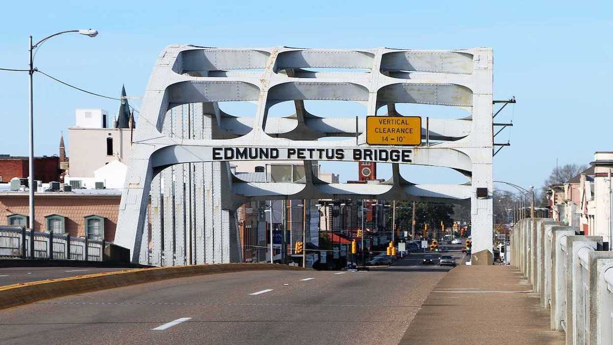 Historic Edmund Pettus bridge in Selma, Alabama. Site of a famous civil rights march lead by Martin Luther King,
