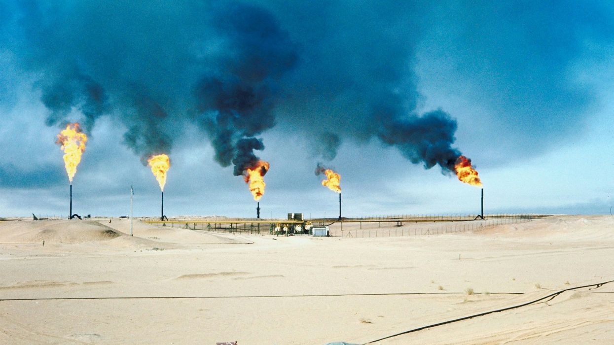 Hydraulic fracturing wells burning off methane