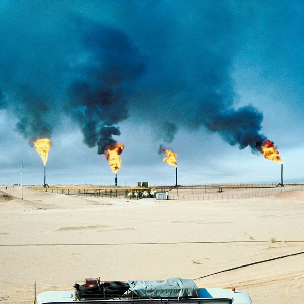 Hydraulic fracturing wells burning off methane