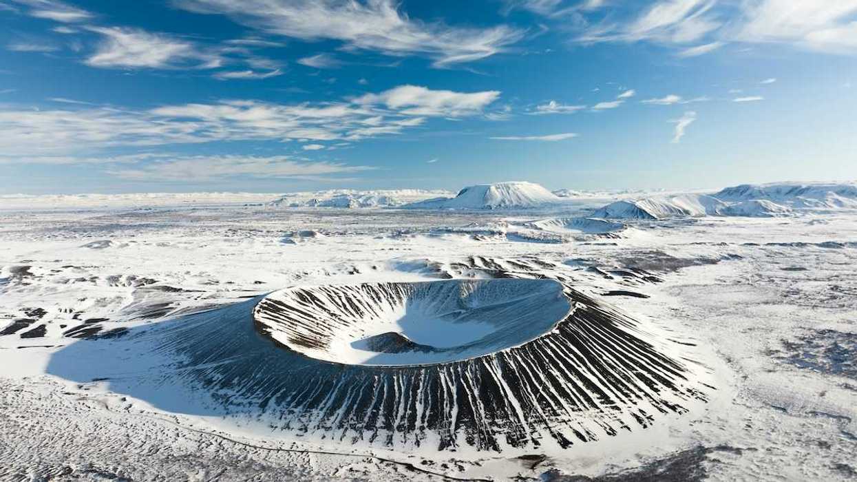 Iceland's snowy, icy, landscape