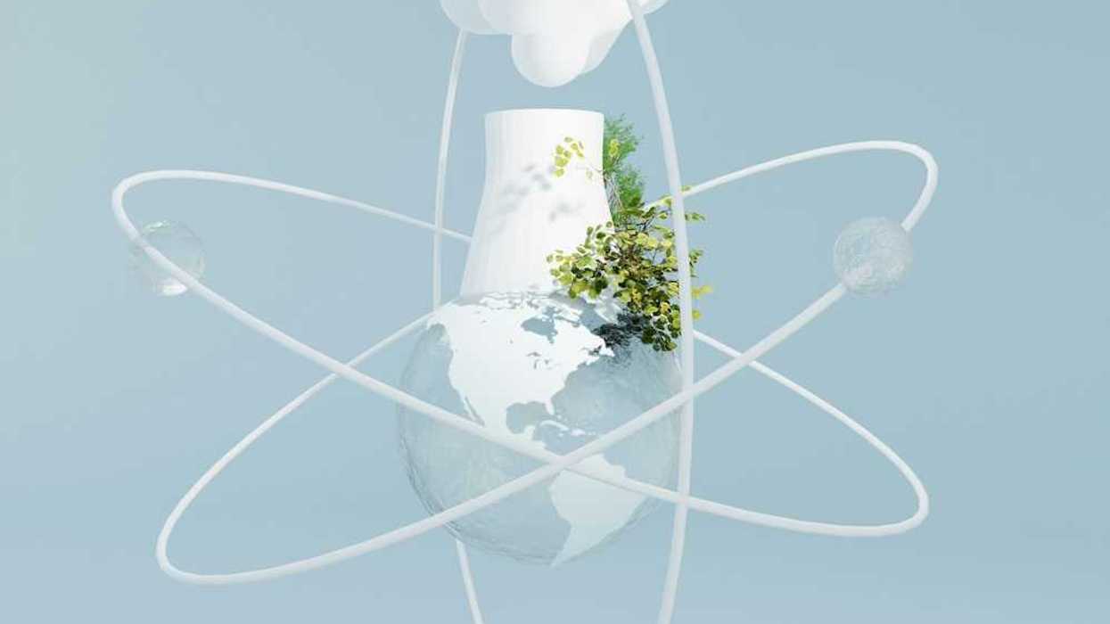 Illustration depicting nuclear power as a viable green energy option