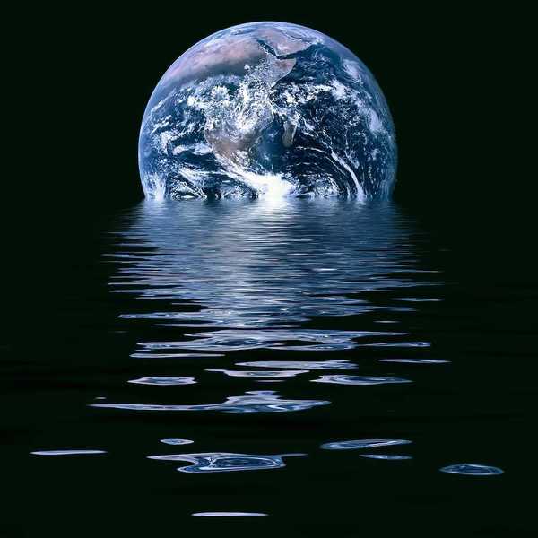Image depicting conceptual melting earth symbolic of global warming and climate change.