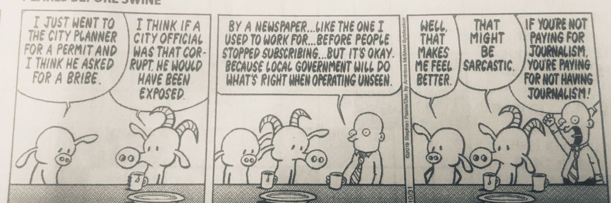 If you're not paying for journalism...