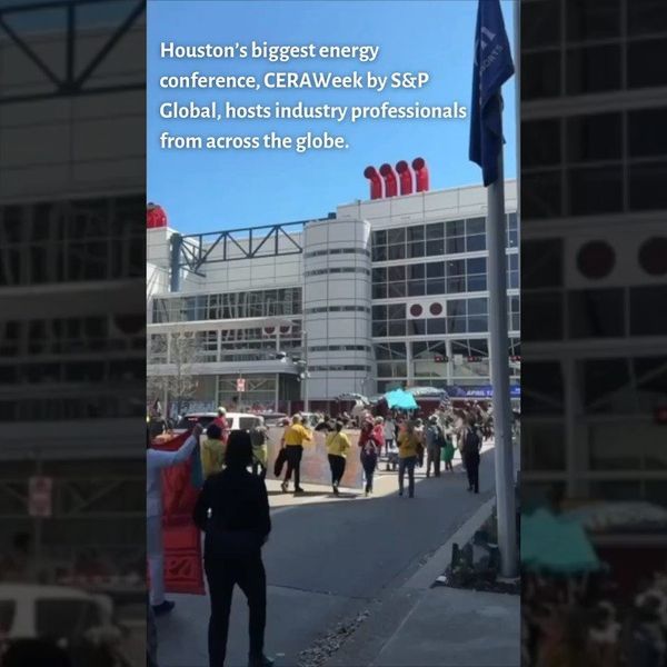 Community activists plead to be heard through “closed doors” outside nation’s top energy conference