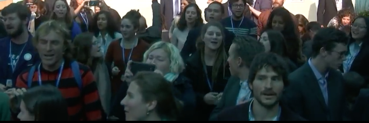 Song, dance and protest at US energy talk at COP23