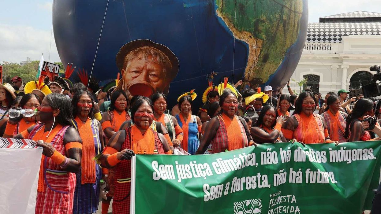 Indigenous protests during COP30 in Belém, Brazil. "Without Climate Justice, there are no indigenous rights. Without the forest, there is no future."