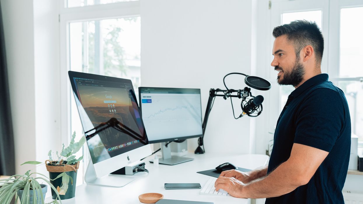 influencer at computer