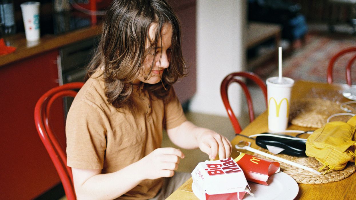 kid eating a big mac