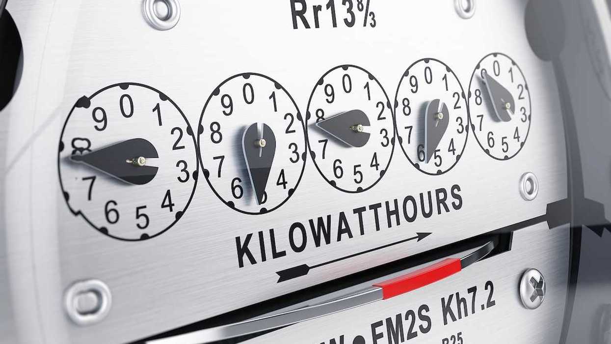 Kilowatt hour electric meter, power supply meter. 3d rendering