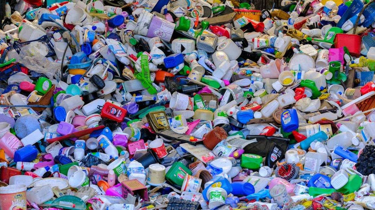 large heap of miscellaneous plastics