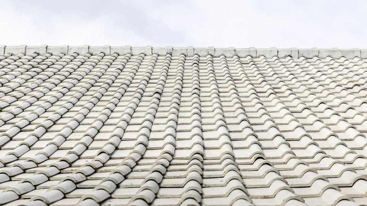 Light-colored clay or cement tile roof