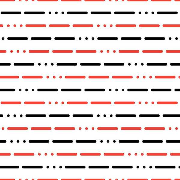 Lines of morse code in red and black