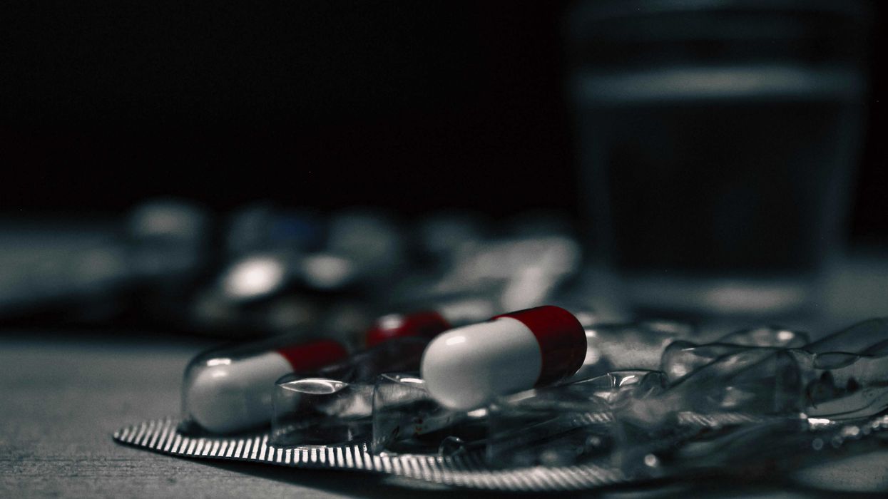 Medication capsules on a blister pack.