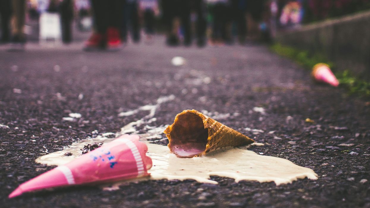 melted ice cream on road heat wave