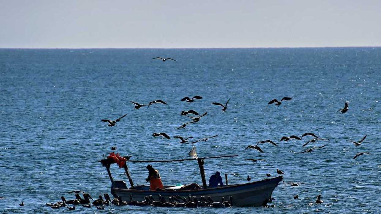 Mexican fishermen in Gulf of Mexico