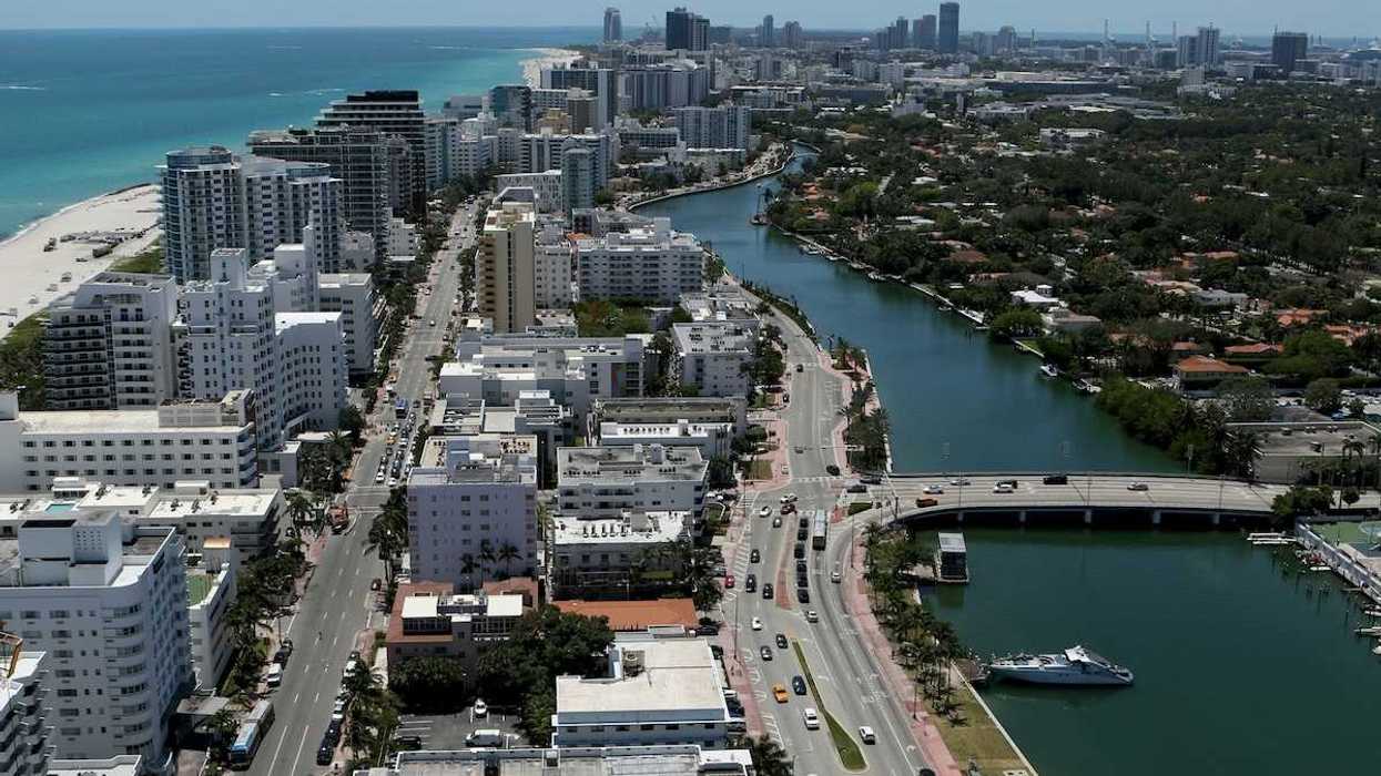 Miami Beach, Florida showing coast as well ad inland waterway.