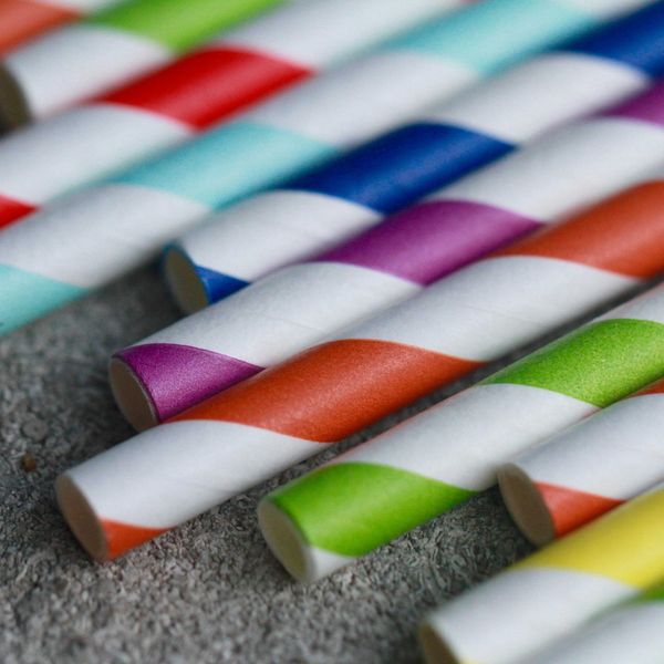 Multicolored paper straws