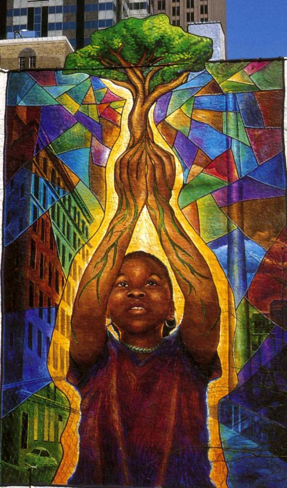 mural of strong black child