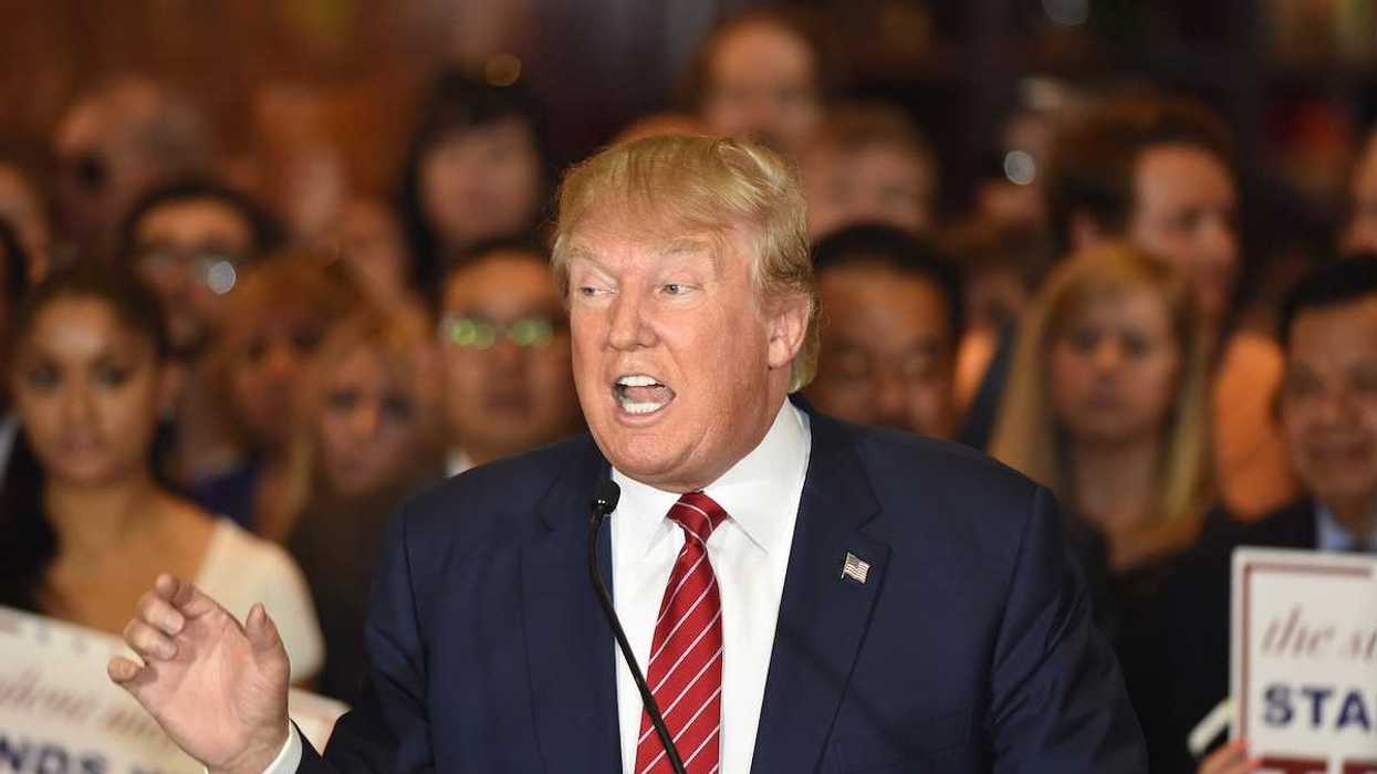 NEW YORK CITY - SEPTEMBER 3 2015: Republican candidate for president Donald Trump announced he had signed a pledge not to run as an independent candidate should he fail to win the party's nomination in 2016.
