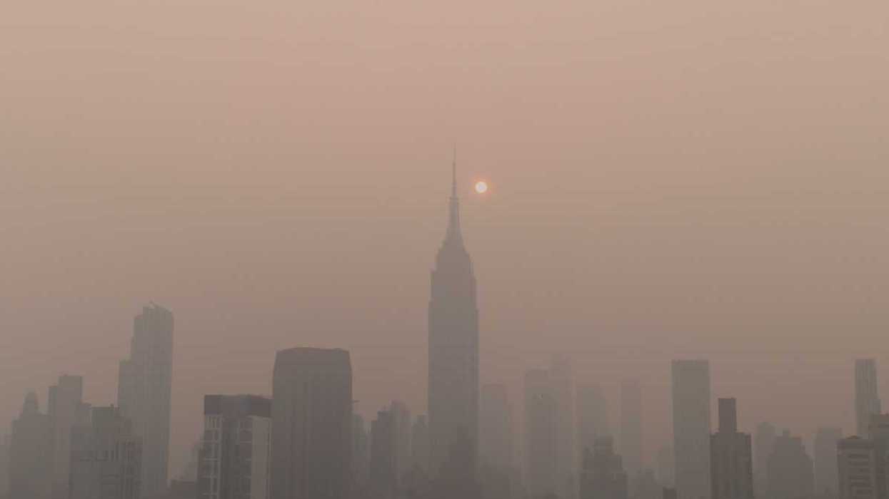 New York City skyline cloaked in wildfire smoke