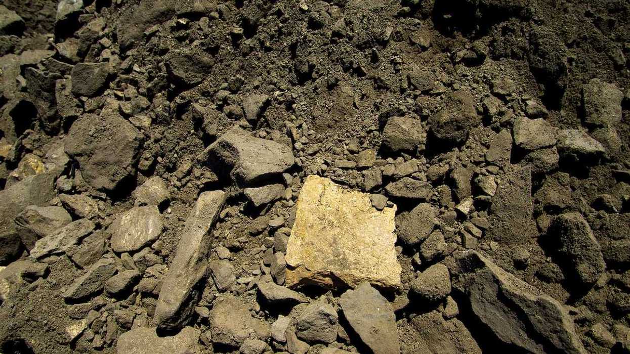 Nickel mine tailings waste rock.