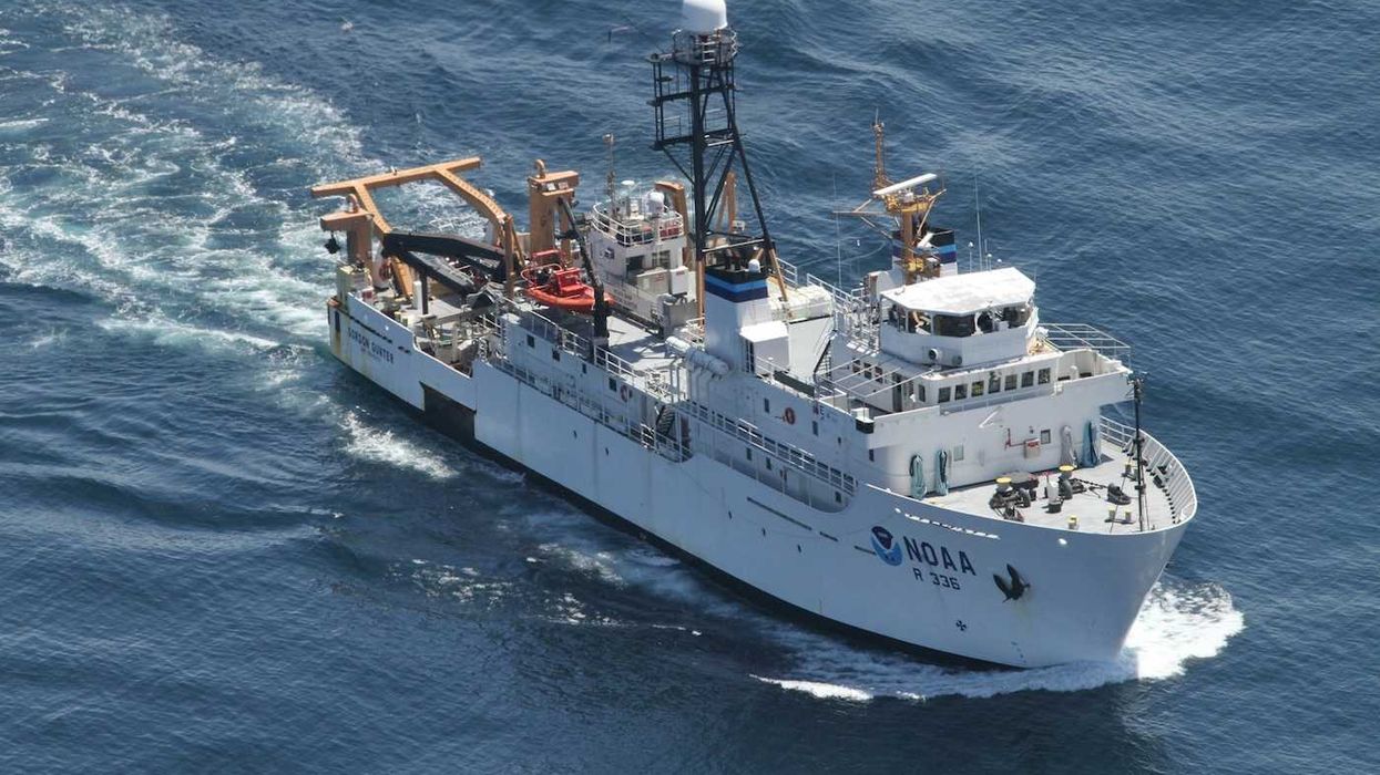 NOAA research vessel in ocean