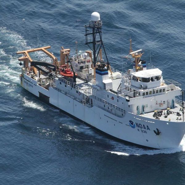 NOAA research vessel in ocean