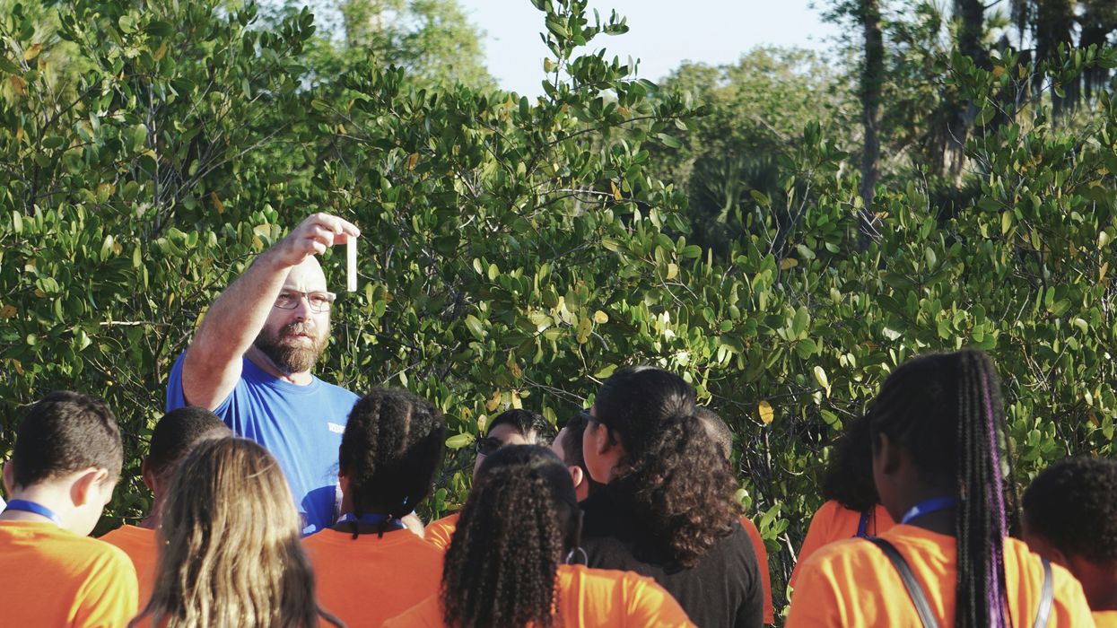 outdoor education students teacher