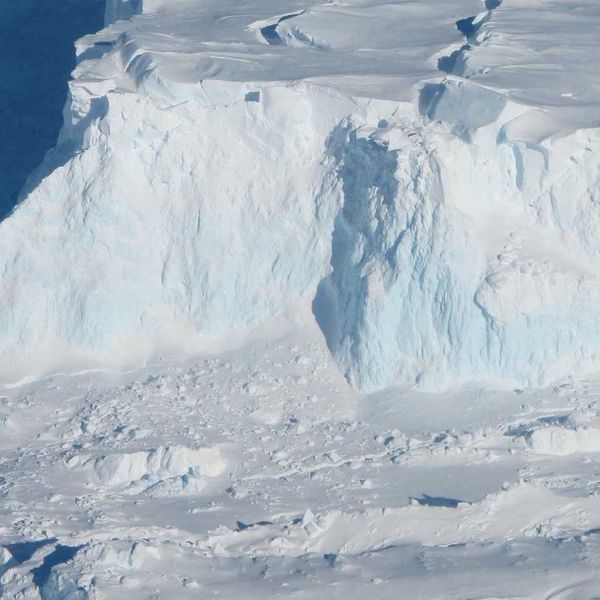 Overhead view of Thwaites Glacier, Antarctica