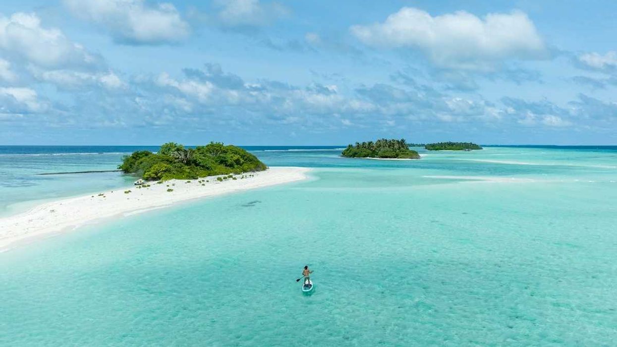 Paddleboarder in Cook Islands