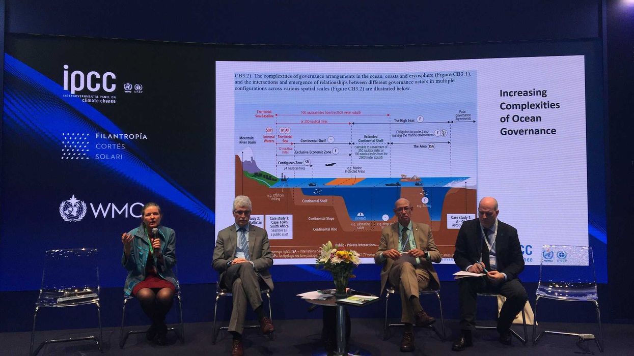 Panel of climate scientists onstage at COP25 Q & A