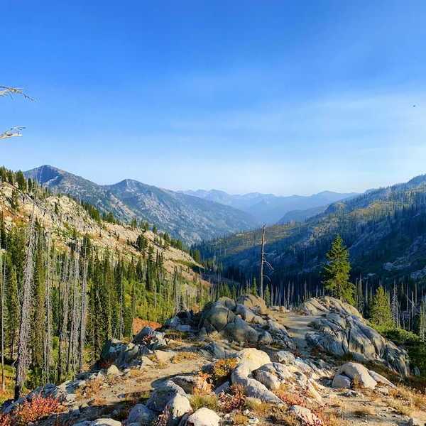 Payette National Forest, McCall, Idaho: Trail vista from rocky promontory
