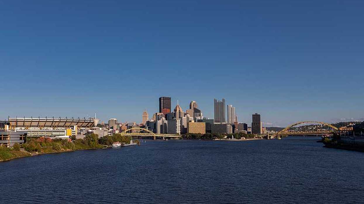 Pittsburgh city skyline with the Allegheny River in the foreground