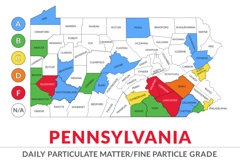 Pittsburgh scores all F’s on the American Lung Association’s air quality report card