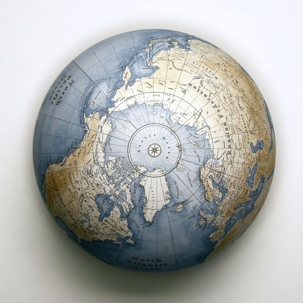 Planet Earth globe North Pole perspective