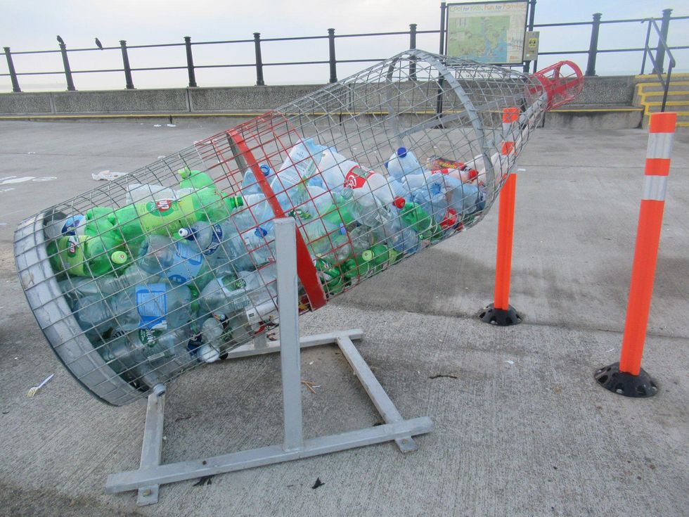 plastic bottles recycling bin